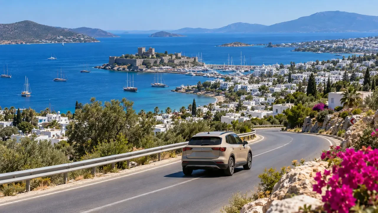 Milas-Bodrum Havalimanı ile Bodrum merkez arasında kiralık araç yolculuğu